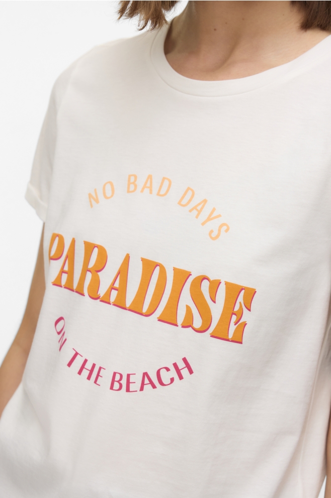 VMELLA S/S O-NECK T-SHIRT JRS BTQ G 10333613 SNOW WHITE/PARADISE